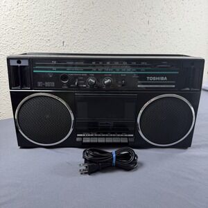 Vintage Toshiba Radio RT-6016 Black Retro Boom Box Tested and Works PERFECTLY